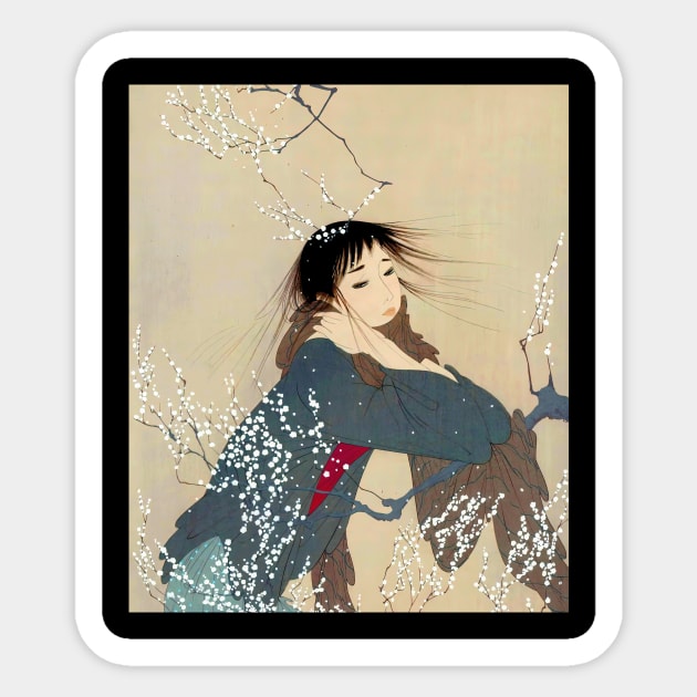 Ukiyo-e Japanese Winter Dream Sticker by geekmethat